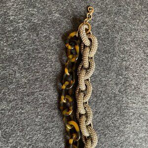 J Crew Tortoiseshell and Rhinestone Bracelet